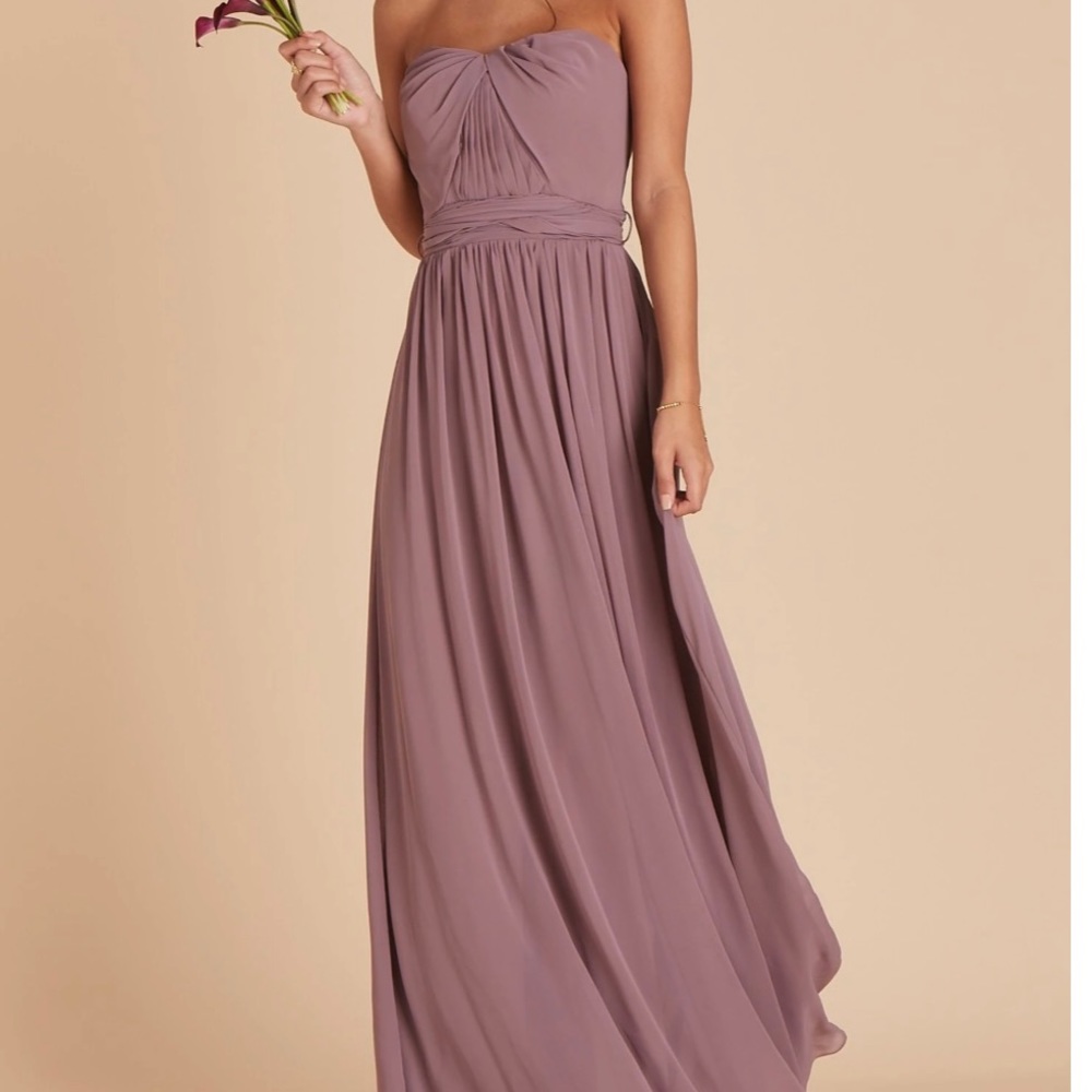 Dark mauve chiffon convertible bridesmaid dress Size M